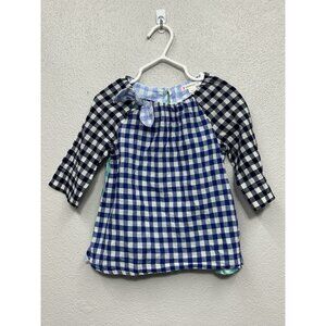 Crewcuts Girl's Top Sz 2T Blue Check Cotton Nautical Coastal Preppy Cottagecore